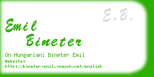 emil bineter business card